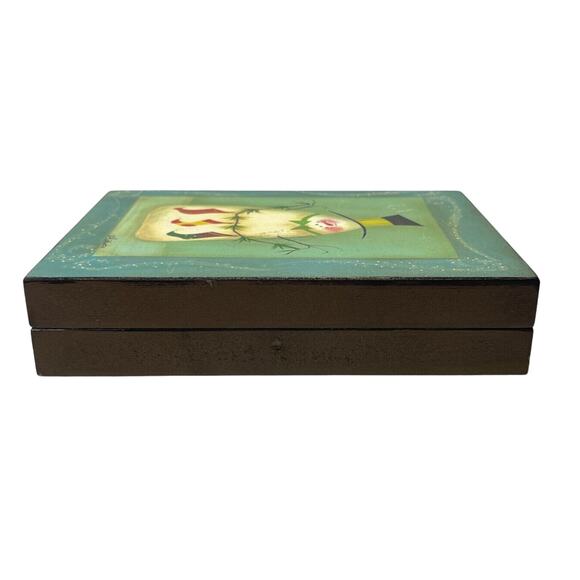 Lot Of 2 Snowman Stringing Socks & Stars Framed Picture by Fiddlestix 7" x 5" - Picture 6 of 14